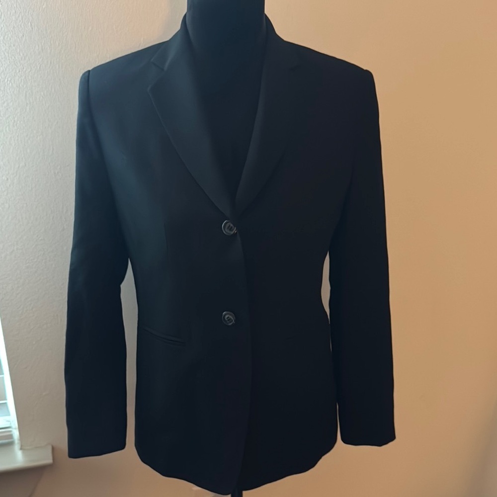 Talbots Black Single Front Three Button Blazer / … - image 1